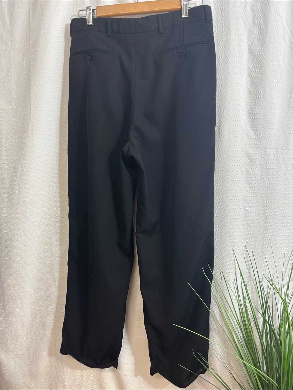 Vintage Givenchy Monsieur Pleated Trousers Black 32 R